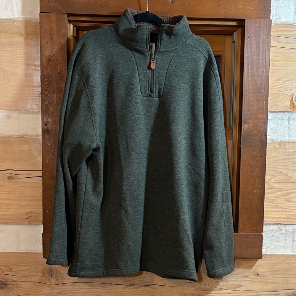Forest Green Zip-Up Men's Sweater